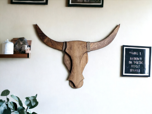 Wooden Bull Head